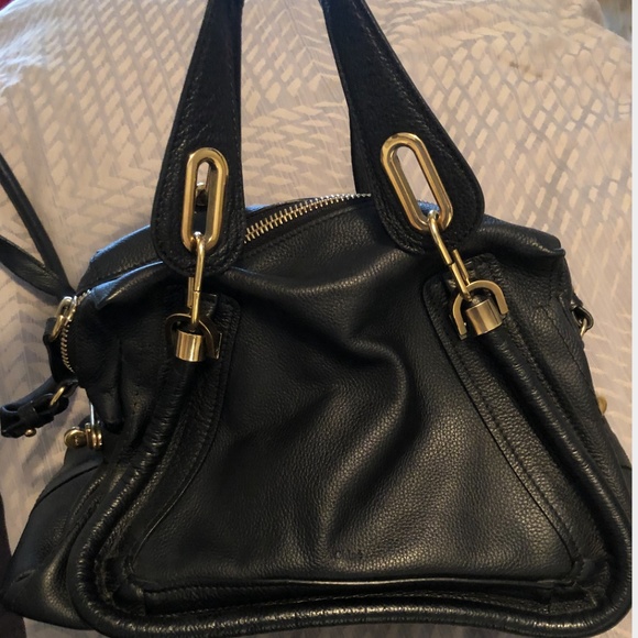 Chloe Black Pebbled Leather Small Paraty Bag | Yoogi Chloe Paraty Black Calfskin Bag